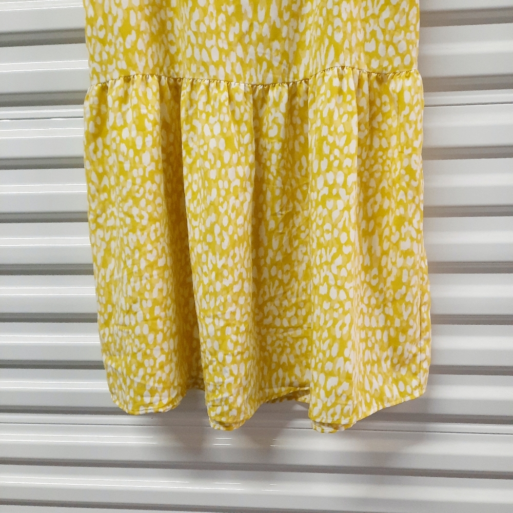 Who What Wear Citrus Leopard Print Skirt Women's Size Large Yellow Tiered - Picture 4 of 10